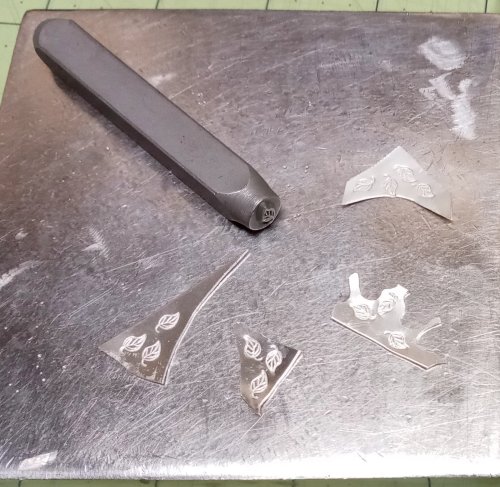 Judy Larson's Split Bead Earrings - Creating Leaf Embellishments, Contemporary Wire Jewelry, Filing, Finishing, , sanding, filing, polishing, Cut the leaves out, minus the stems.